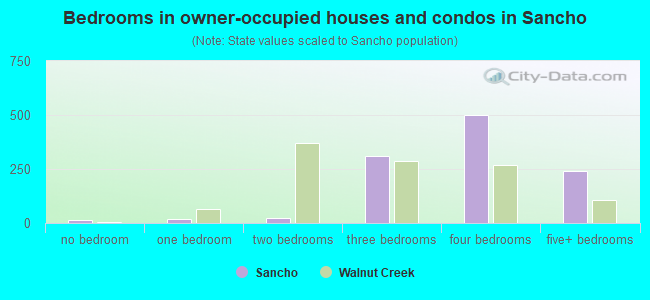 Bedrooms in owner-occupied houses and condos in Sancho