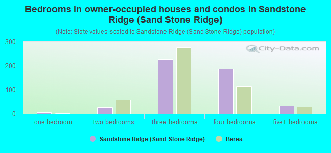 Bedrooms in owner-occupied houses and condos in Sandstone Ridge (Sand Stone Ridge)