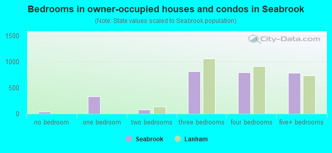Bedrooms in owner-occupied houses and condos in Seabrook