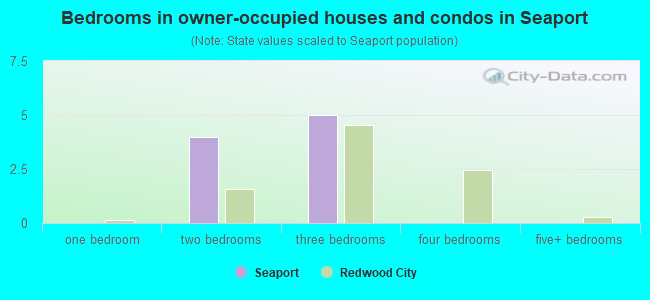 Bedrooms in owner-occupied houses and condos in Seaport