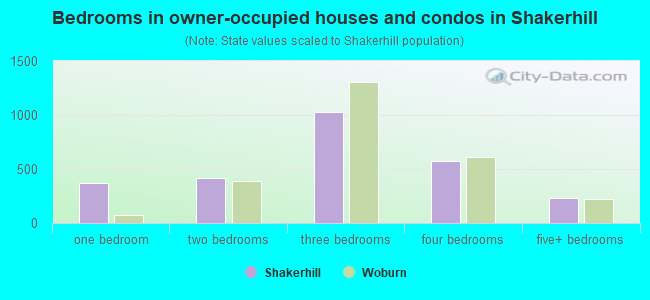 Bedrooms in owner-occupied houses and condos in Shakerhill