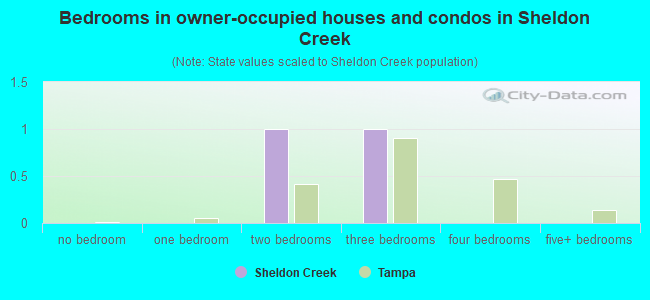 Bedrooms in owner-occupied houses and condos in Sheldon Creek