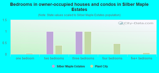 Bedrooms in owner-occupied houses and condos in Silber Maple Estates