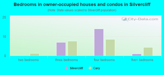 Bedrooms in owner-occupied houses and condos in Silvercliff