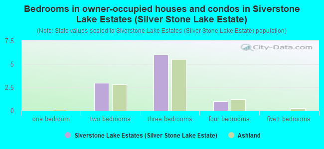 Bedrooms in owner-occupied houses and condos in Siverstone Lake Estates (Silver Stone Lake Estate)