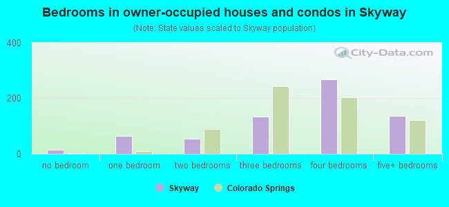 Bedrooms in owner-occupied houses and condos in Skyway