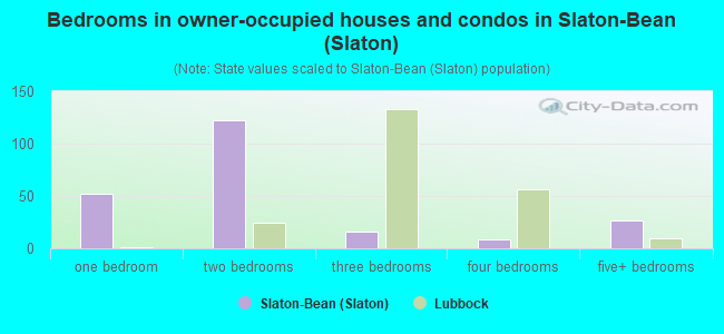 Bedrooms in owner-occupied houses and condos in Slaton-Bean (Slaton)