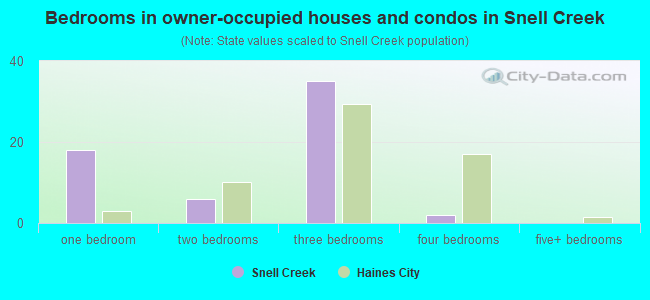 Bedrooms in owner-occupied houses and condos in Snell Creek