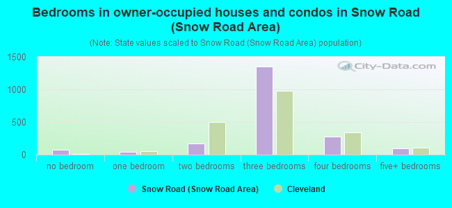 Bedrooms in owner-occupied houses and condos in Snow Road (Snow Road Area)