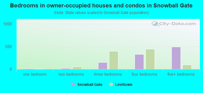 Bedrooms in owner-occupied houses and condos in Snowball Gate