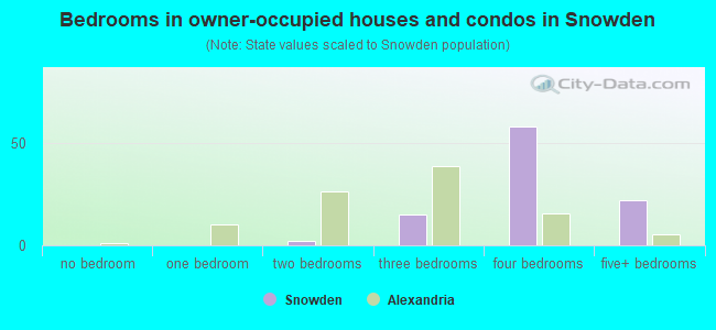 Bedrooms in owner-occupied houses and condos in Snowden