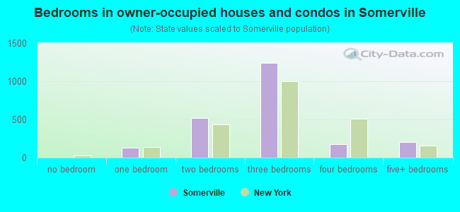 Bedrooms in owner-occupied houses and condos in Somerville