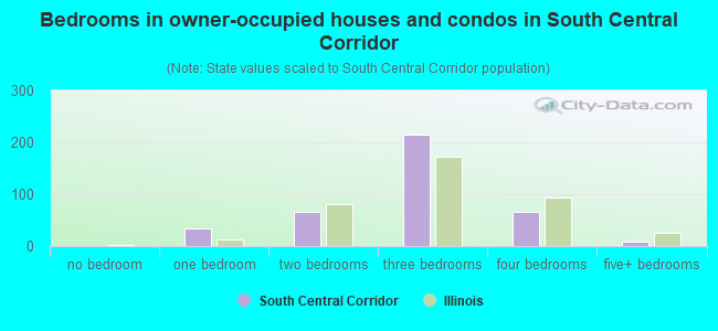 Bedrooms in owner-occupied houses and condos in South Central Corridor