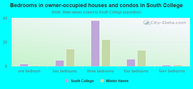 Bedrooms in owner-occupied houses and condos in South College
