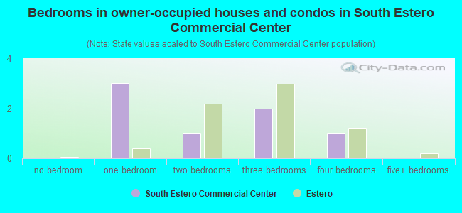 Bedrooms in owner-occupied houses and condos in South Estero Commercial Center