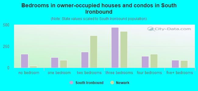 Bedrooms in owner-occupied houses and condos in South Ironbound