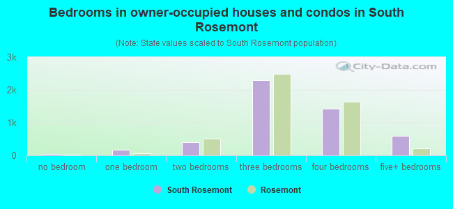 Bedrooms in owner-occupied houses and condos in South Rosemont