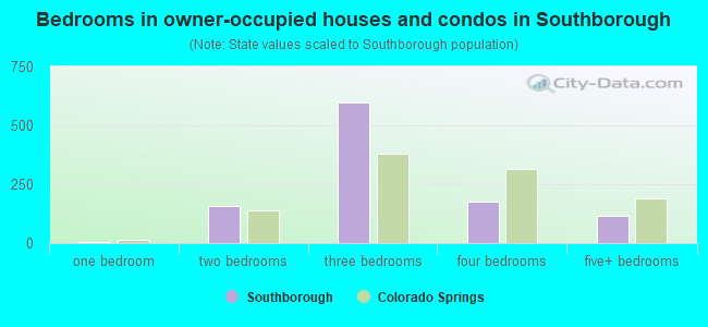 Bedrooms in owner-occupied houses and condos in Southborough