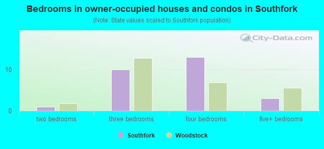 Bedrooms in owner-occupied houses and condos in Southfork