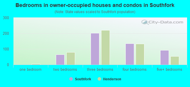 Bedrooms in owner-occupied houses and condos in Southfork