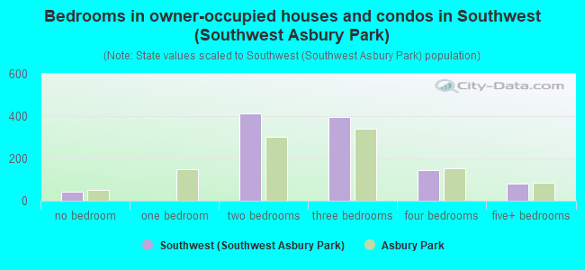 Bedrooms in owner-occupied houses and condos in Southwest (Southwest Asbury Park)
