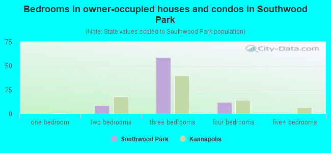 Bedrooms in owner-occupied houses and condos in Southwood Park