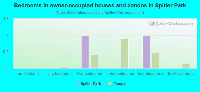 Bedrooms in owner-occupied houses and condos in Spitler Park