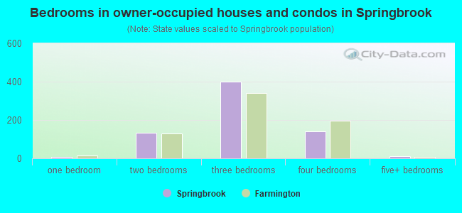 Bedrooms in owner-occupied houses and condos in Springbrook