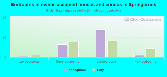 Bedrooms in owner-occupied houses and condos in Springbrook