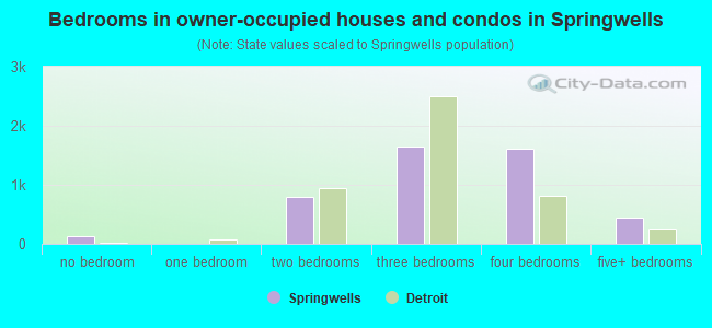 Bedrooms in owner-occupied houses and condos in Springwells