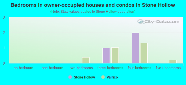 Bedrooms in owner-occupied houses and condos in Stone Hollow