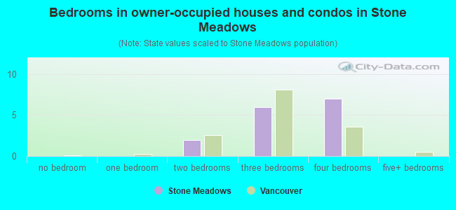 Bedrooms in owner-occupied houses and condos in Stone Meadows