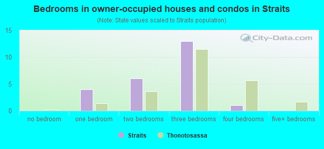 Bedrooms in owner-occupied houses and condos in Straits