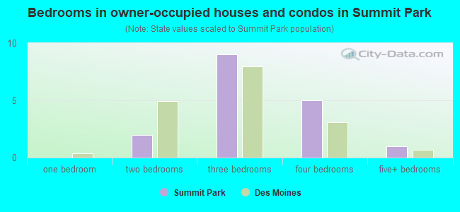 Bedrooms in owner-occupied houses and condos in Summit Park
