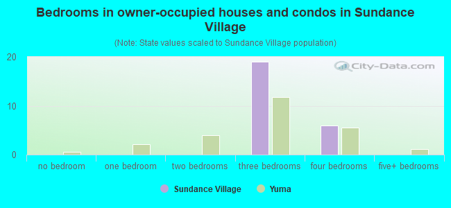 Bedrooms in owner-occupied houses and condos in Sundance Village