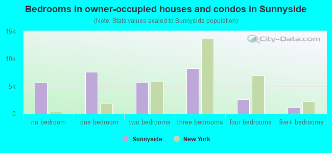 Bedrooms in owner-occupied houses and condos in Sunnyside