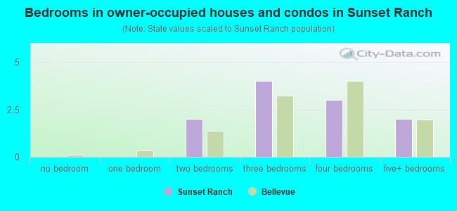 Bedrooms in owner-occupied houses and condos in Sunset Ranch