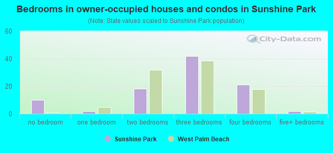Bedrooms in owner-occupied houses and condos in Sunshine Park