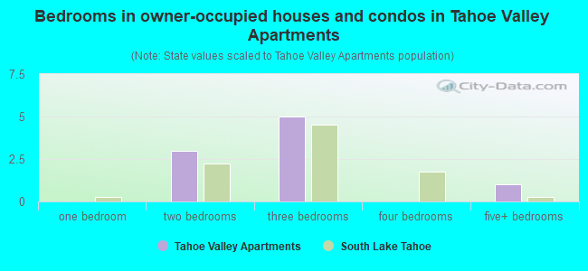 Bedrooms in owner-occupied houses and condos in Tahoe Valley Apartments