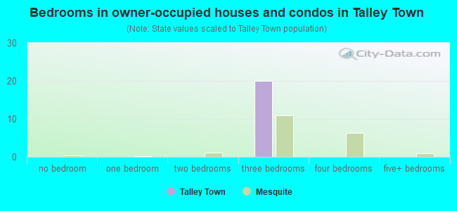 Bedrooms in owner-occupied houses and condos in Talley Town