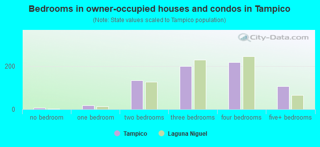 Bedrooms in owner-occupied houses and condos in Tampico