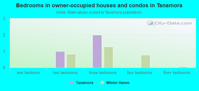 Bedrooms in owner-occupied houses and condos in Tanamora