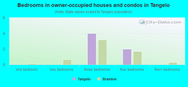 Bedrooms in owner-occupied houses and condos in Tangelo