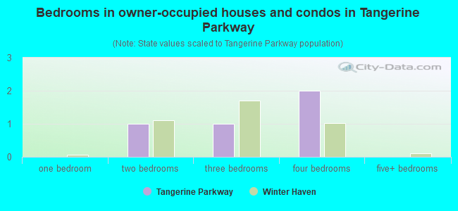 Bedrooms in owner-occupied houses and condos in Tangerine Parkway