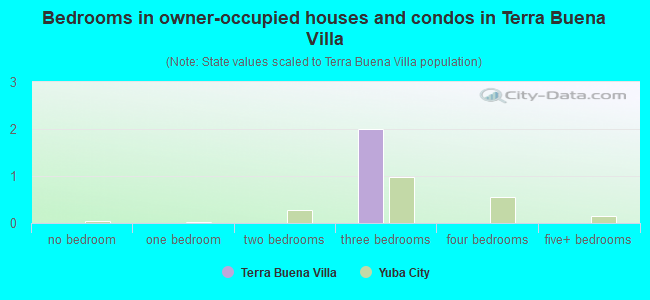 Bedrooms in owner-occupied houses and condos in Terra Buena Villa