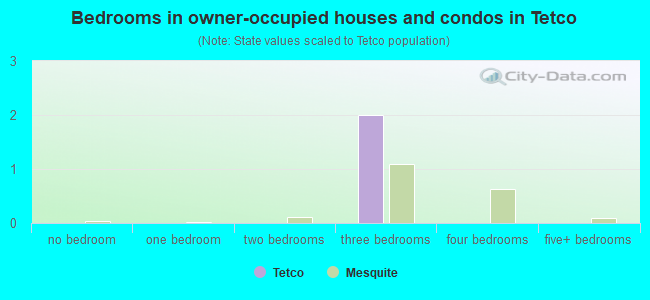 Bedrooms in owner-occupied houses and condos in Tetco