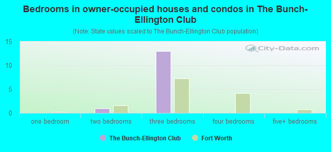 Bedrooms in owner-occupied houses and condos in The Bunch-Ellington Club