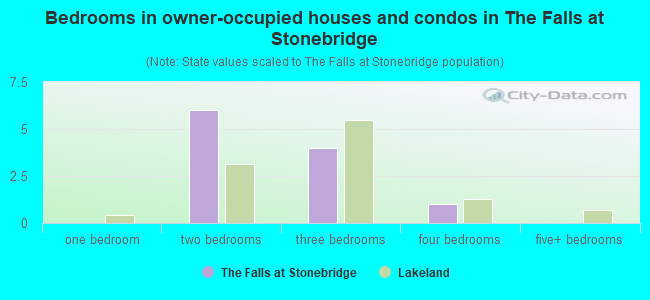 Bedrooms in owner-occupied houses and condos in The Falls at Stonebridge