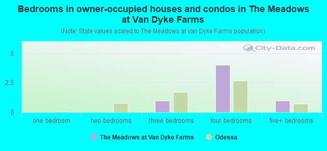 Bedrooms in owner-occupied houses and condos in The Meadows at Van Dyke Farms