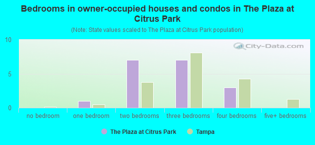 Bedrooms in owner-occupied houses and condos in The Plaza at Citrus Park